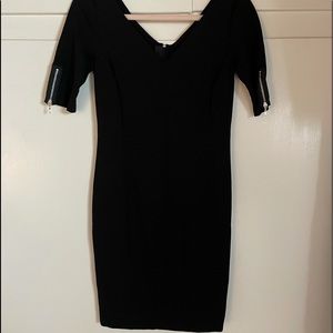Little black dress with great silver zipper trim